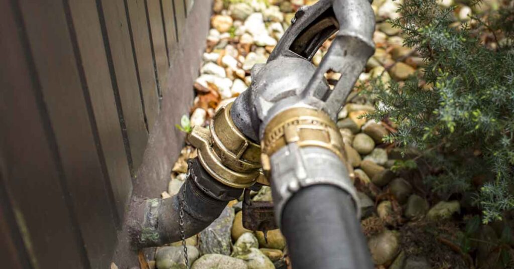 A oil tank fill pipe